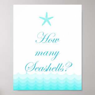 Poster Sinal de chá de noiva tema praia 8x10"