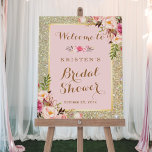 Poster Sinal de chá de panela Brilho Dourado Lente Cor-de<br><div class="desc">Adicione um toque de elegância ao seu chá de panela com este Dourado Sinal de Chá de panela Floral Cor-de-Rosa-Esbranquiçada. A placa apresenta uma bela combinação de brilho dourado e florais cor-de-rosa pincelado, fazer-a como a adição perfeita a qualquer decoração de chá de panela. Para exibir este poster, você pode...</div>