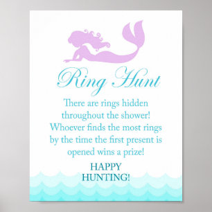 Poster Sinal de Chá de panela Mermaid Ring Hunt
