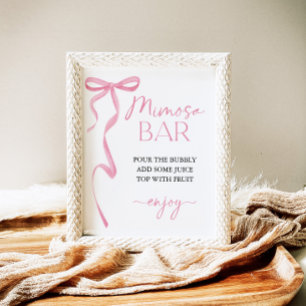 Poster Sinal de Chá de panela Mimosa Arco rosa