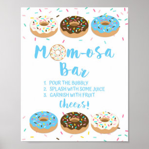 Poster Sinal de Chá de Rosquinha Azul-Bar da Mãe-osa