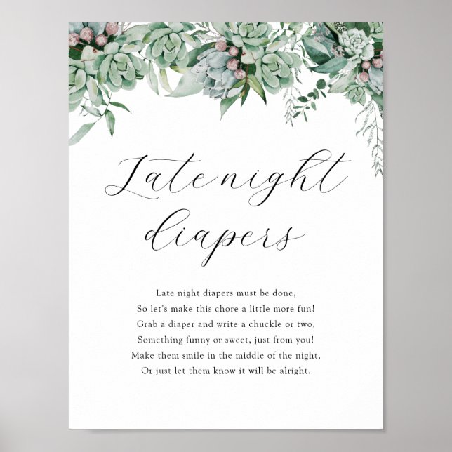 Poster Sinal de Chá Noite Atrasada do Fralda (Frente)