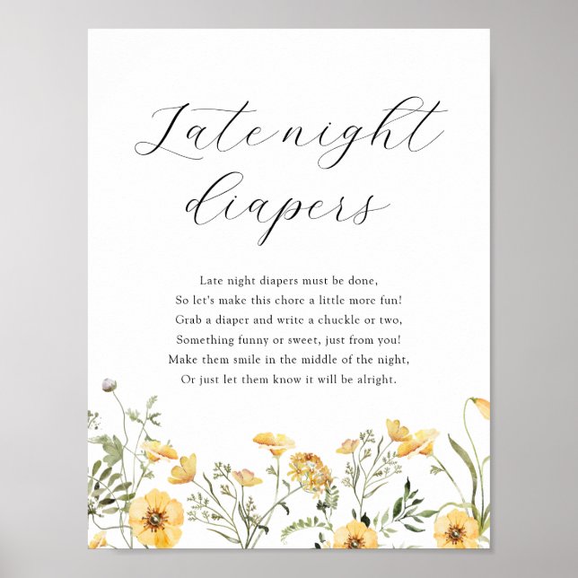 Poster Sinal de Chá Noite Atrasada do Fralda (Frente)