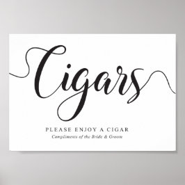 Poster Sinal de Charutos. Casamento Gratuito de Charutos 
