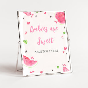Poster Sinal de Chás de Bebê Menina Melancia Bebês são Do