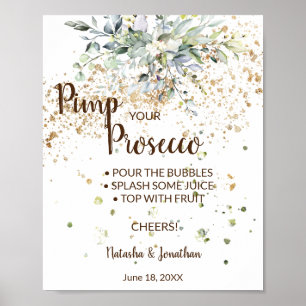 Poster Sinal de Chás de Noiva Prosecco Herbal Pimp
