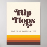 Sinal de Chinelos do Casamento vintage Retro 60s