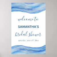 Sinal de Chuveiro de Noiva Azul de Ondas Costeiras