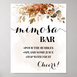 Poster Sinal de Chuveiro de Noiva de Barra de Mimosa de O