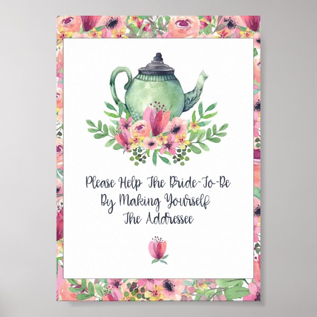 Poster Sinal de chuveiro de noiva faça você mesmo o desti (Frente)