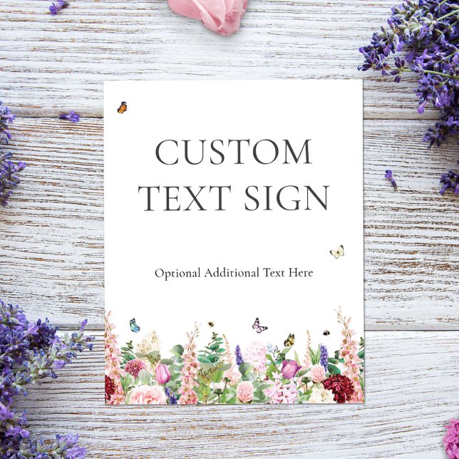 Poster Sinal de Chuveiro de Noiva Floral Elegante & Borbo (Criador carregado)