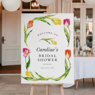 Poster Sinal de Chuveiro de Noiva Tulipa Flor de Primaver