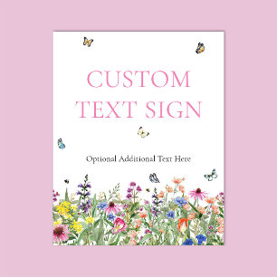 Poster Sinal de Chuveiro de Noiva Wildflower