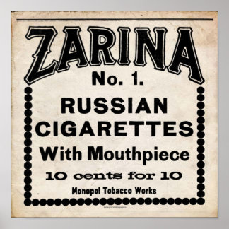 Pôster Sinal de Cigarro Russo Zarina