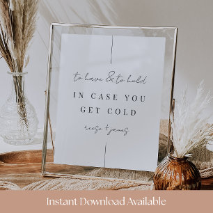 Poster Sinal de Cobertor de Casamento 8x10 “Para Ter e Pa