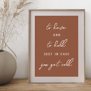 Poster Sinal de Cobertores de Casamento de Outono para Te