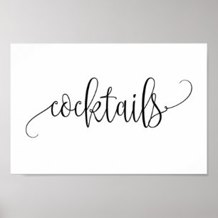 Poster Sinal de Cocktails de Casamento