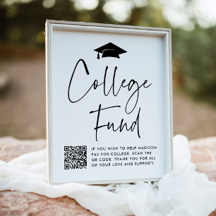 Poster Sinal de Código QR de Graduação do Fundo Universit