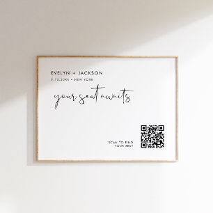 Poster Sinal de Código QR do Gráfico de Casamento STELLA