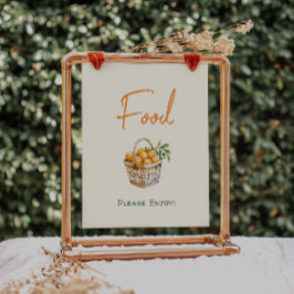 Poster Sinal de Comida Chá de fraldas de Citrus Pequeno C