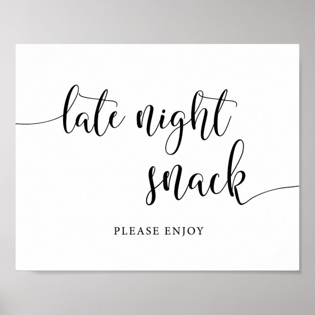 Poster Sinal de Comida de Snack Noite Tardia de Casamento (Frente)