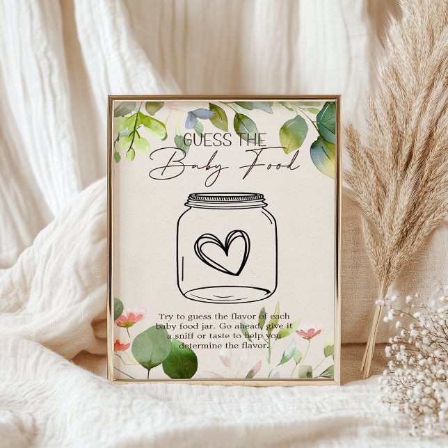 Poster Sinal de Comida do Chá de fraldas de Woodland (Criador carregado)