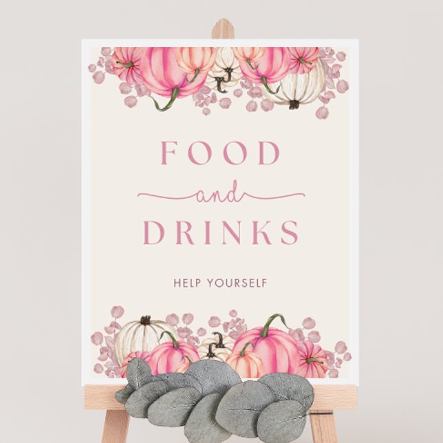 Poster Sinal de Comida e Chá de fraldas de abóbora (Criador carregado)