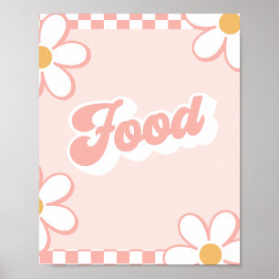 Poster Sinal de comida para chá de bebê Groovy