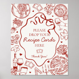 Poster Sinal de Compartilhe uma Receita de Macarrão Itali