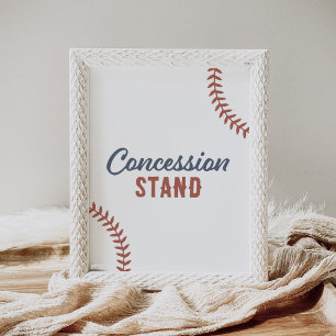 Poster Sinal de Concessão do Chá de fraldas de Baseball