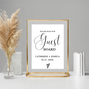 Poster Sinal de conselho de Convidado do casamento modern
