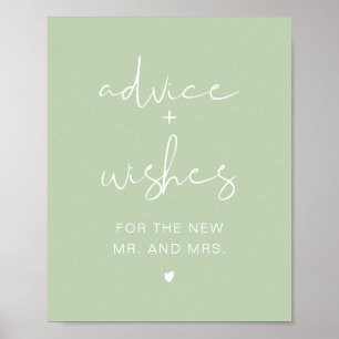 Poster Sinal de Conselho e Desejos Verde Pastel Vibrante 