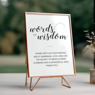 Poster Sinal de Conselhos de Sabedoria para Casamento