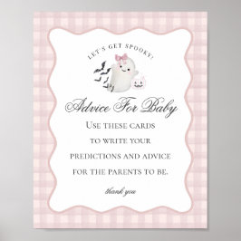 Poster Sinal de Conselhos para Bebê Fantasminha Rosa Past
