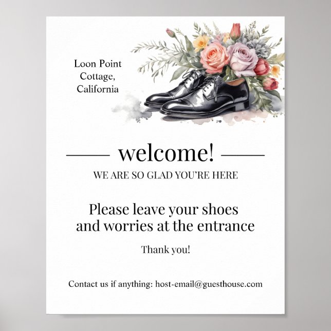 Poster Sinal de convidado personalizado Airbnb (Frente)