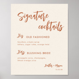 Poster Sinal de Coquetéis Especiais para Casamento no Des