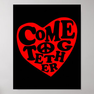 Poster Sinal de Coração de Paz Juntos