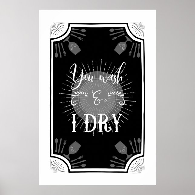 Poster Sinal de Cozinha Antiquada Engraçada (Frente)