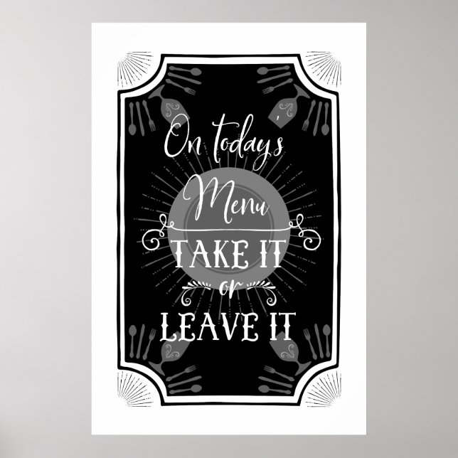 Poster Sinal de Cozinha Antiquada Engraçada (Frente)