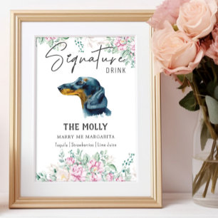 Poster Sinal de Dachshund Dog Signature Drink