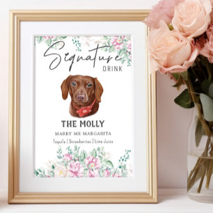 Poster Sinal de Dachshund Dog Signature Drink