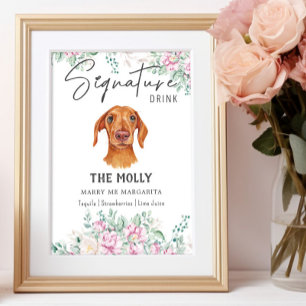 Poster Sinal de Dachshund Dog Signature Drink