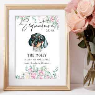Poster Sinal de Dachshund Dog Signature Drink