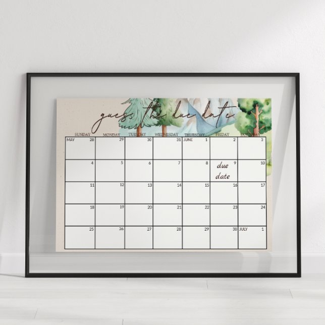 Poster Sinal de Data de Vencimento do Chá de fraldas de A (Criador carregado)