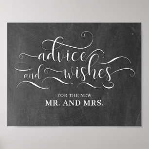 Poster Sinal de Desejos e Conselhos para Casamento