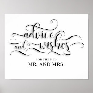 Poster Sinal de Desejos e Conselhos para Casamento