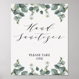 Poster Sinal de Desinfetante para as Mãos de Eucalipto El