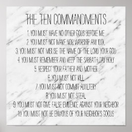 Poster Sinal de Dez Mandamentos do Modern Marble