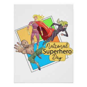 Pôster Sinal de Dia de Super Herói Nacional