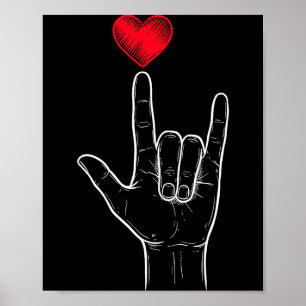 Poster Sinal de Dia dos Namorados Menino Eu Te Amo Asl Co